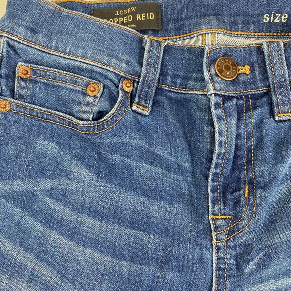 J. Crew Cropped Reid Jeans Mid Rise Denim Medium Oxford A2639 Womens Size 25 - Picture 4 of 13